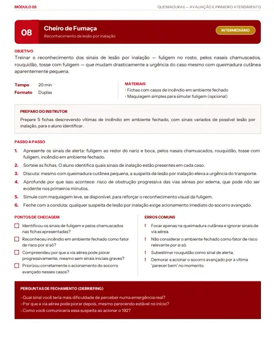 Página real de uma atividade pronta, com objetivo, materiais, passo a passo e debriefing